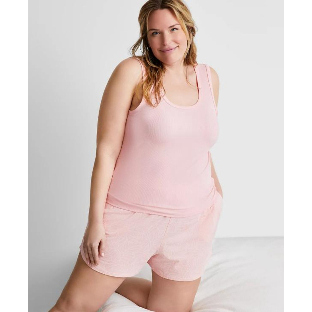 State of Day Women's Medium Pink & White Printed Soft Knit Sleep Shorts NWT
